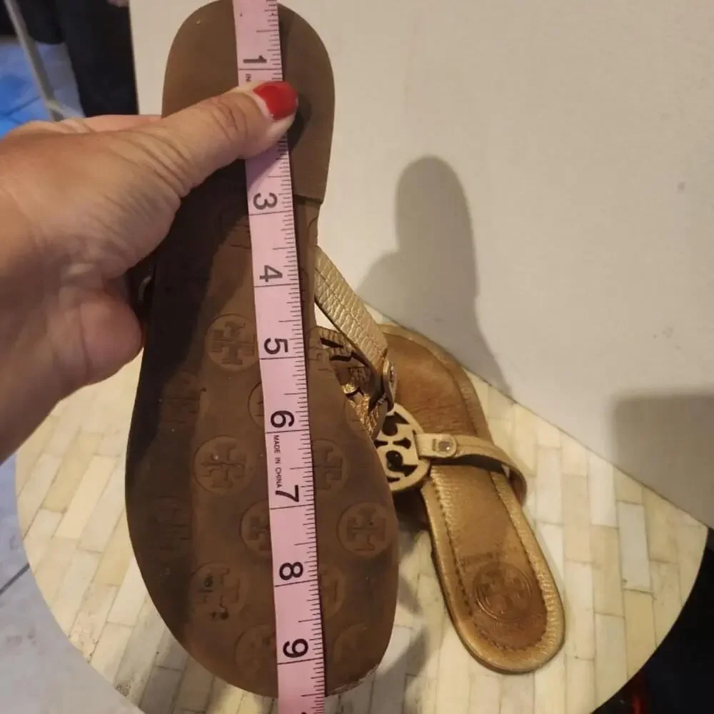 Tory Burch Miller Metallic Gold Sandals